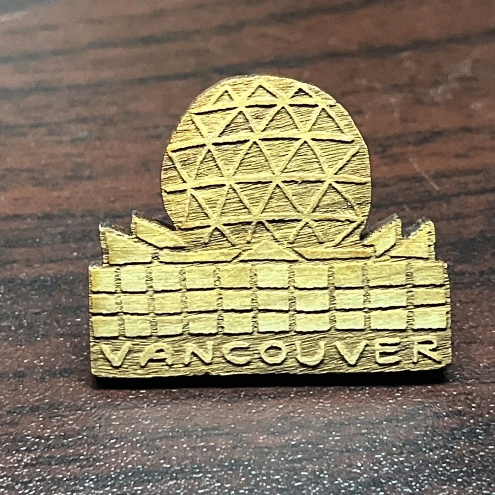 Vancouver Canada Science World Wooden Lapel Hat‎ Pin